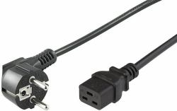 Microconnect PE0771905 cavo di alimentazione Nero 5 m Spina di alimentazione di tipo E+F Accoppiatore C19 (Power Cord CEE 7/7 - C19 5m - Angled Schuko - C19 - H05VV-F3x1.5mm2 CU, Male-Female - Warr...
