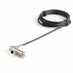 StarTech.com 6.5' [2m] Laptop Cable Lock - Nano Slot Compatible 4 Digit Combination Security Cable Lock - Serialized Anti-Theft Vinyl Coated Steel Cable Lock for Nano Slot Computer/Device (2 M [6.6...