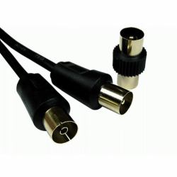 Cables Direct 2TVREV-03K cavo coassiale 3 m Nero (CDL 3m TV Ext with Male Coup-Blk)