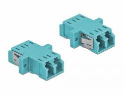 DeLOCK Accoppiatore in fibra ottica LC Duplex femmina per LC Duplex femmina multimodale 2 pezzi blu chiaro (Delock netvÃ¦rkskobling - lyseblÃ¥)