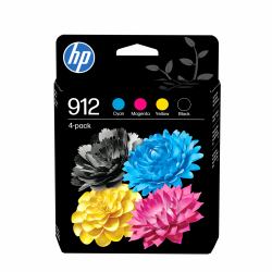 HP 912 4-pack Black/Cyan/Magenta/Yellow Original Ink Cartridges (HP Tinte 912 6ZC74AE Multipack [BK/C/M/Y])