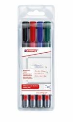 Edding 361 evidenziatore 4 pz Fibre tip Nero, Blu, Verde, Rosso (e-361/4 S Whiteboard Marker Set [4])