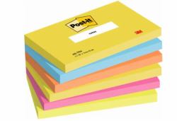 3M 7100172314 pouch autoadesiva Rettangolo Blu, Verde, Arancione, Rosa, Giallo 100 fogli Autoadesivo (Post-it Pack of 6 Notes 76x127mm 100 Sheets Energetic Colours)