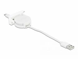 DeLOCK Modulo USB 2.0 Easy 45 Cavo retrattile USB Tipo-A a 8 pin femmina Lightning bianco (Delock Lightning-kabel - 50 cm)