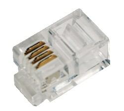 LogiLink RJ10 Trasparente (Modular Plug RJ10 4P4C - unshielded, 100pcs. RJ10 4P4C - Warranty: 48M)