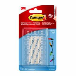 3M 7100108967 gancio di stoccaggio domestico Interno Gancio universale Trasparente 20 pz (Command gennemsigtige dekorationsclips)