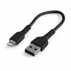 StarTech.com 6 inch [15cm] Durable Black USB-A to Lightning Cable - Heavy Duty Rugged Aramid Fiber USB Type A to Lightning Charger/Sync Power Cord - Apple MFi Certified iPad/iPhone 12 (Startech 15c...