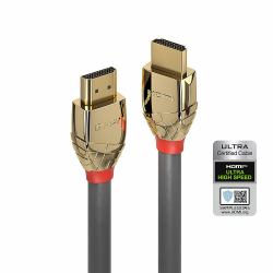 Lindy 37603 cavo HDMI 3 m HDMI tipo A [Standard] Grigio (3m Ultra High Speed HDMI - Cable, Gold Line - Warranty: 300M)
