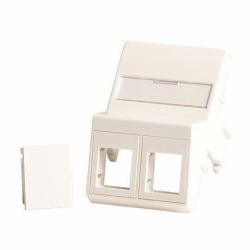 Lanview LVN127871 Placca copripresa e copri interruttori Bianco (Wall plate, angled, 2 x - keystone for 50x75 mm - Clickline outlet white - Warranty: 300M)