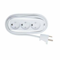 Microconnect GRU035WDK prolunghe e multiple 5 m 3 presa[e] AC Interno Bianco (3-way Danish Power Strip 5m - Without ON/OFF Switch, with - child protection - Warranty: 300M)