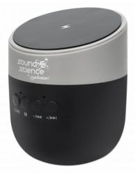 Manhattan Metallic Bluetooth Speaker with Wireless Charging Pad, Decent Sound Output [3W], 3 hour Playback time, Wireless Pad 5W, Integrated Controls, Range 10m, microSD card reader, USB-A charging...