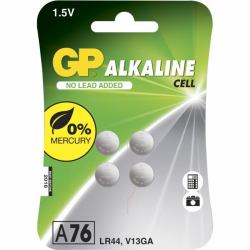 GP Batteries Alkaline Cell A76/LR44 (ALKALINE BUTTON CELL LR44 - Blister with 4 batteries. 1.5V - For products like toys, calculators and small flashlights. Also known as 186 - Warranty: 12M)