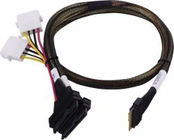 Microchip Technology 2305200-R cavo Serial Attached SCSI [SAS] 0,8 m Nero, Multicolore (Adaptec Kabel 1x SFF8654 x8 -> SFF8639 2xU.3 intern 0.8m SlimSAS - 2SFF-8639 x4 U.3 tri-mode SAS/SATA/NVMe)