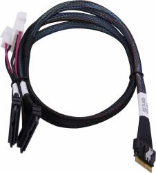 Microchip Technology 2305500-R cavo Serial Attached SCSI [SAS] 0,8 m Nero, Multicolore (Adaptec Kabel 1x SFF8654 x8 -> SFF8639 2xU.2 intern 0.8m SlimSAS - 2SFF-8639 x4 U.2 tri-mode SAS/SATA/NVMe)