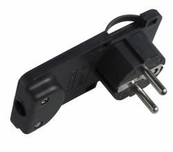 Microconnect PESCHPLUG-B adattatore per presa di corrente Tipo F Nero (Schuko Angled Power Plug - Black, Form : Flat - Warranty: 300M)