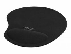 DeLOCK Mouse pad ergonomico con poggiapolso in gel nero 230 x 202 x 24 mm 