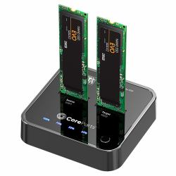 CoreParts MS-CLONER-SATA storage drive docking station Black (USB3.2 Type C [10Gbps] SATA - M.2 SSD cloner Docking - Station for M.2 SATA to M.2 SATA with Clone Function- Box includes USB-C Cable, ...
