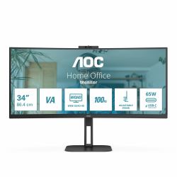 AOC V5 CU34V5CW Monitor PC 86,4 cm [34"] 3440 x 1440 Pixel Wide Quad HD LED Nero 