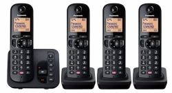 Panasonic KX-TGC264EB telefono Telefono DECT Identificatore di chiamata Nero (PANASONIC KX-TGC264EB DECT QUAD)