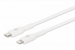 Manhattan 394512 cavo per cellulare Bianco 1 m USB C Lightning (Usb-C To Lightning Cable, - Charge & Sync, 1M, White, For - Apple Iphone/Ipad/Ipod, Male To Male, Mfi Certified [Apple Approval Progr...
