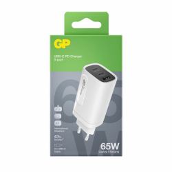 GP Batteries GaN PD battery charger AC (GP Wall Charger USB-C GaN PD 65W, 3-po)