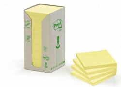 Post-It 654-1T etichetta autoadesiva Giallo 16 pz (Post-it Pack of 16 Recycled Notes 76 mm x 76 mm Canary Yellow)
