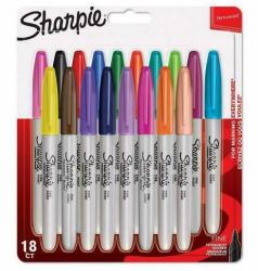 Sharpie Fine evidenziatore 18 pz Punta sottile Multicolore (Sharpie 1996112 Permanent Assorted colour Markers Fine Point Pack of 18)