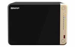 QNAP TS-664 NAS Tower Intel® Celeron® N5095 8 GB DDR4 0 TB QNAP QTS Black, Bronze (QNAP TS-664-8G - NAS-Server)