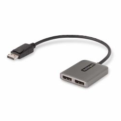 StarTech.com Hub MST DisplayPort a 2 Porte - Adattatore Multi-Monitor DP 1.4 a 2x DP 5K 60Hz - Sdoppiatore\Splitter Video DisplayPort per Doppio Monitor - Cavo Integrato lungo - Solo Windows (2-POR...