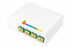 Digitus Alloggiamento FTTH con 4 accoppiamenti SC SX (FTTH ENCLOSURE WITH 4X SC[APC] - SX ADAPTER SURFACE DINRAIL MOUNT)