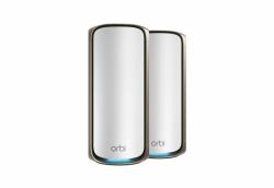 NETGEAR Orbi 970 Series Quad-Band WiFi 7, 2-Pack Quad-band [2.4 GHz / 5 GHz-1 / 5 GHz-2 / 6 GHz] Wi-Fi 6 [802.11ax] Grigio 3 Interno (ORBI 970 MESH-WIFI-7-SET OF 2 - QUAD-BAND-MESH WHITE)