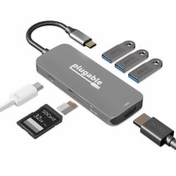 Plugable Technologies USBC-7IN1 replicatore di porte e docking station per laptop Cablato USB 3.2...