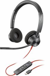 Poly Blackwire 3320 Stereo Microsoft Teams Certified USB-C Headset +USB-C/A Adapter - Replaces Poly SKU 214013-101
