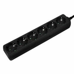 Outlet Strip, 6 safety - sockets, 1.5m, black - Warranty: 48M