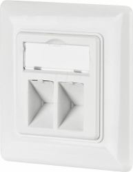 SOCKET FOR KEYSTONES. WHITE - 2-FOLD RAL 9003 W/O KEYSTONE