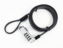 eSTUFF GLB220302 cavo di sicurezza Nero 1,8 m (Security lock with slim - combination for Wedge Slot - Warranty: 60M)