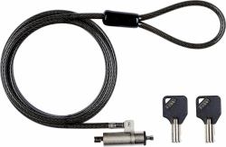 eSTUFF GLB220301 cavo di sicurezza Nero 1,8 m (Security lock with keys for - Wedge Slot Ã4.5mm x 180cm - Cut-resistant 7x7 twisted strand carbon steel, Black Ã4.5mm x 180cm - Warranty: 60M)