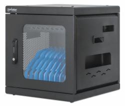 Manhattan 180924 portable device management cart& cabinet Armadio per la gestione dei dispositivi portatili Nero (Charging Cabinet/Cart Via Ac - Adapter [Eu] X10 Devices, - Desktop/Wall, Using Supp...