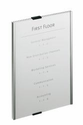 Durable Info Sign Acrylic, Aluminium Silver (Durable Doorplate INFO SIGN A4 Portrait)