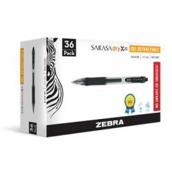 Zebra Pen SARASA dry X20 Penna in gel retrattile Nero 36 pz (Zebra SARASA Gel Retractable Rollerball 0.7mm Pen Black Ink Pack 36)