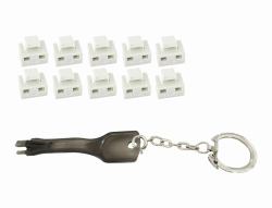 Microconnect MC-RJ45PORTBLOCK-W clip sicura RJ-45 Bianco 10 pz (RJ45 Port blockers with key - tool white, 10 pcs. - Warranty: 300M)
