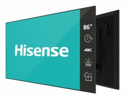 Hisense 86” 4K IPS UHD Digital Signage Display - 24/7 Operation Pannello A digitale 2,18 m [86"] Wi-Fi 500 cd/m² 4K Ultra HD Nero Android 11 24/7 (Hisense DM Series 86' 4K Digital Signage Display)