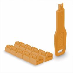 Lindy RJ45 Port Locks Orange, 10x + 1 Key (RJ45 PORT SCHLOSS - 10 STCK MIT SCHLSSEL ORANGE)