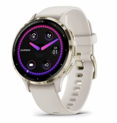 Garmin Venu 3S 3.05 cm [1.2"] AMOLED 41 mm Digital 390 x 390 pixels Touchscreen Gold, Ivory Wi-Fi GPS [satellite] (Garmin Venu 3S - elfenben - smart ur m)