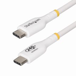 StarTech.com Cavo di ricarica USB-C Bianco da 4m, cavo USB C certificato USB-IF, 240W PD EPR, cavo di ricarica USB 2.0 Tipo-C per laptop, cavo di trasferimento dati USB-Type-C, rivestimento in TPE ...