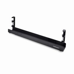 StarTech.com Under Desk Cable Management Tray, Length Adjustable Cable Organizer, Clamp-On Installation, No Drilling Required, Power Bar Holder, Black (UNDER DESK CABLE MANAGEMENT - - NO DRILL CABL...