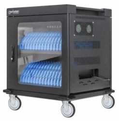 Manhattan 180948 portable device management cart& cabinet Carrello per la gestione dei dispositivi portatili Nero (Charging Cabinet/Cart Via Ac - Adapter [Eu] X32 Devices, - Trolley, Using Supplied...
