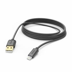 Hama 00201582 cavo Lightning 3 m Nero (CHARGING CABLE USBA - LTNG 3M BLK)
