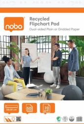 Nobo 1915659 accessorio per lavagna a fogli mobili 1 pz (Nobo 1915659 Recycled Flipchart Pad 58x81cm Dual-Sided Plain or Gridded Paper 50 Sheets)