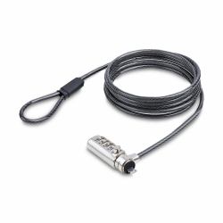 StarTech.com Cavo di sicurezza antifurto per laptop/notebook compatibile con lo slot Noble Wedge® Slim, cavo in acciaio resistente ai tagli, blocco combinato (SLIM LAPTOP CABLE LOCK 2M - NOBLE WED...